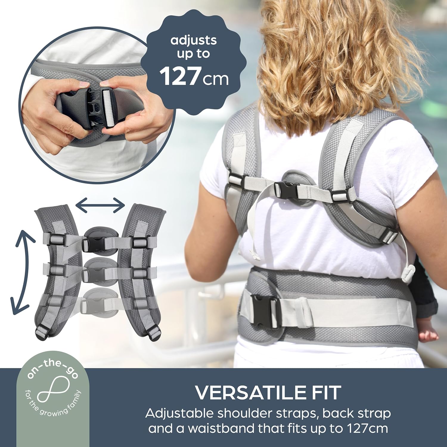 Detalle de Dreambaby Elevate 6-in-1 Baby Carrier and Hip Seat