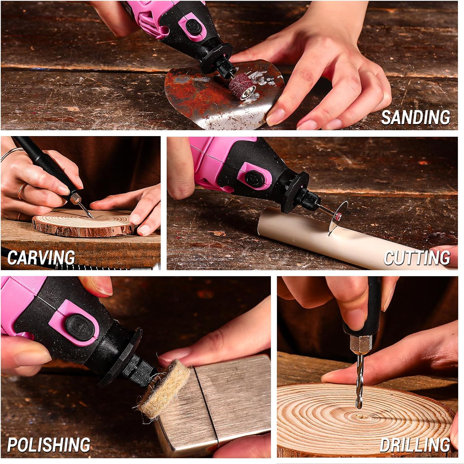 Thumbnail 6 de DEKOPRO DKRT170Y1P-S2-BS-1 Rotary Tool Kit with Flex Shaft, Variable Speed