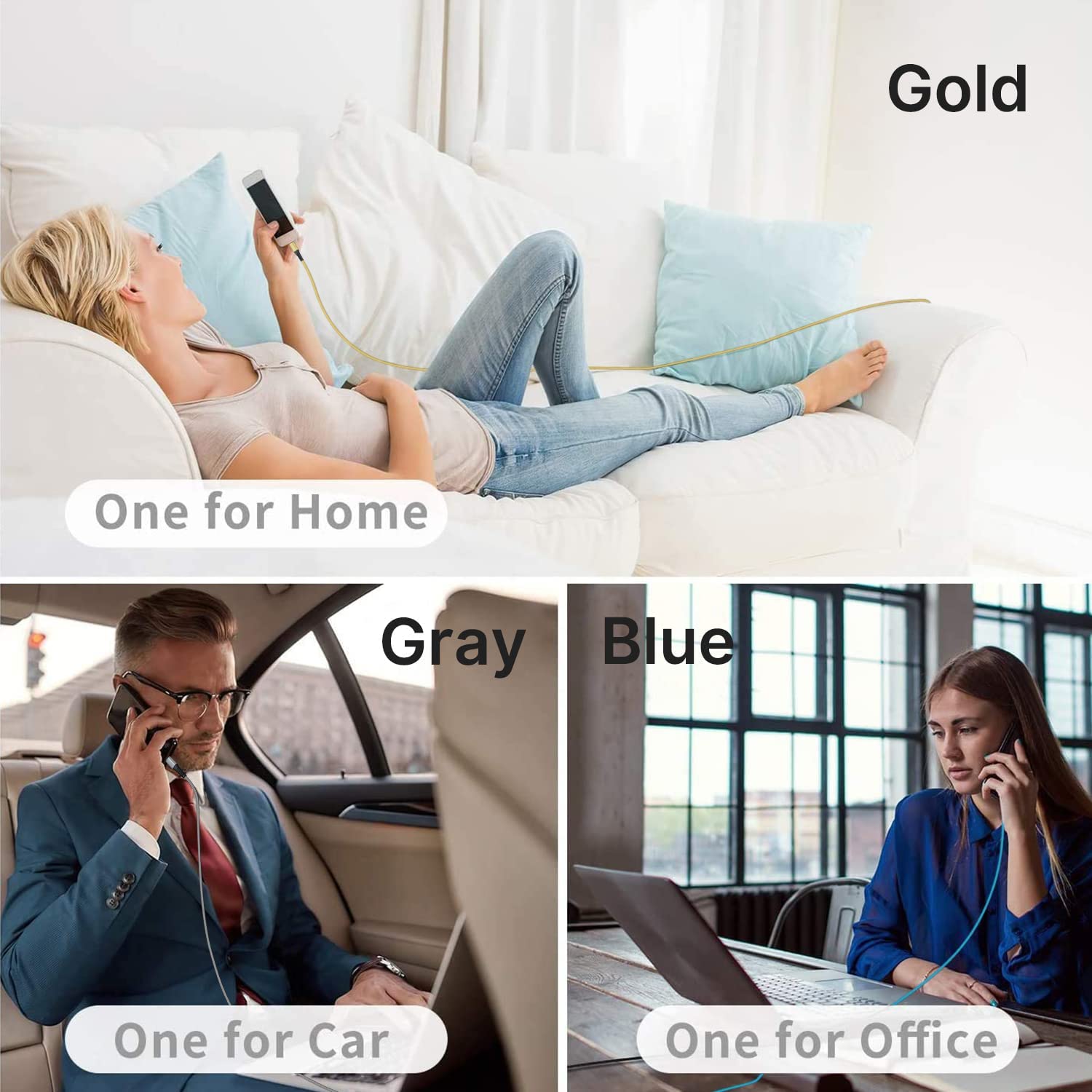 Thumbnail 4 de Yosou USB-C Charger Cable 3m (3-Pack) – Fast Charging USB to USB-C Leads for iPhone, Galaxy, Pixel & more