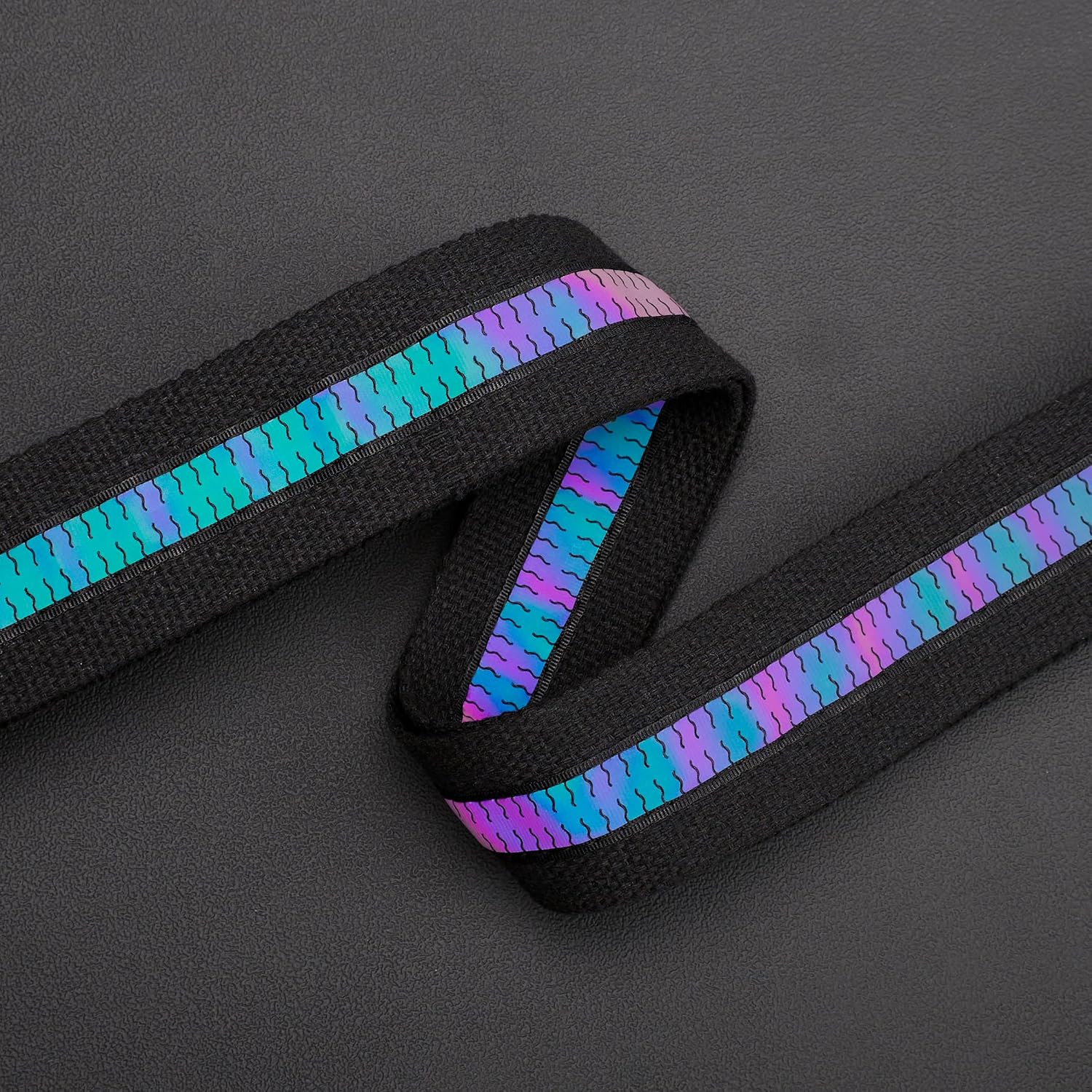 Detalle de chushui 2-Inch Adjustable Guitar Strap with Reflective Wave Design