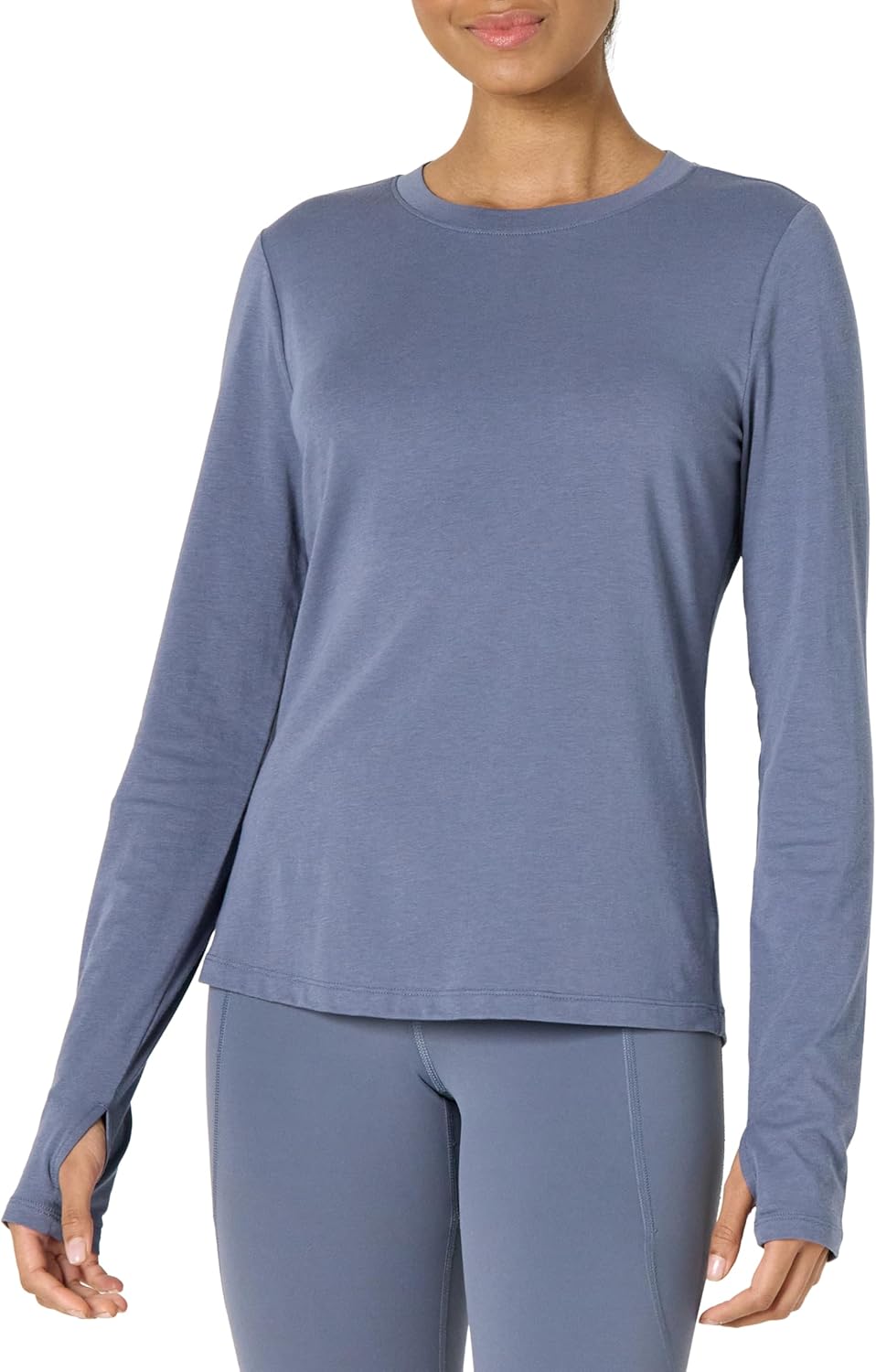 Detalle de Amazon Essentials Women's Active Soft Cotton Regular Fit Crewneck Long Sleeve T-Shirt