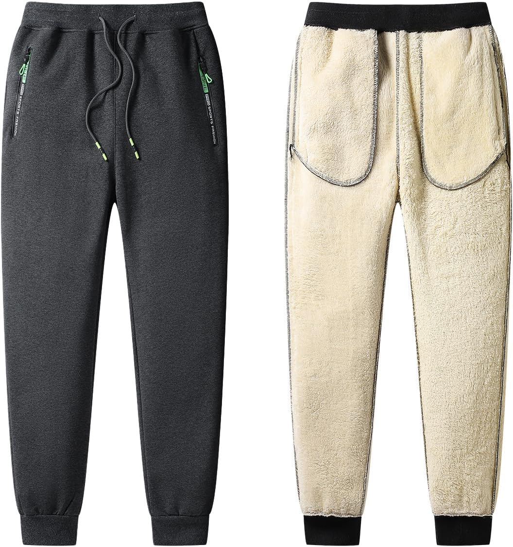 Thumbnail 2 de ZOXOZ heren joggingbroek met fleecevoering, ritszakken en rechte pijpen