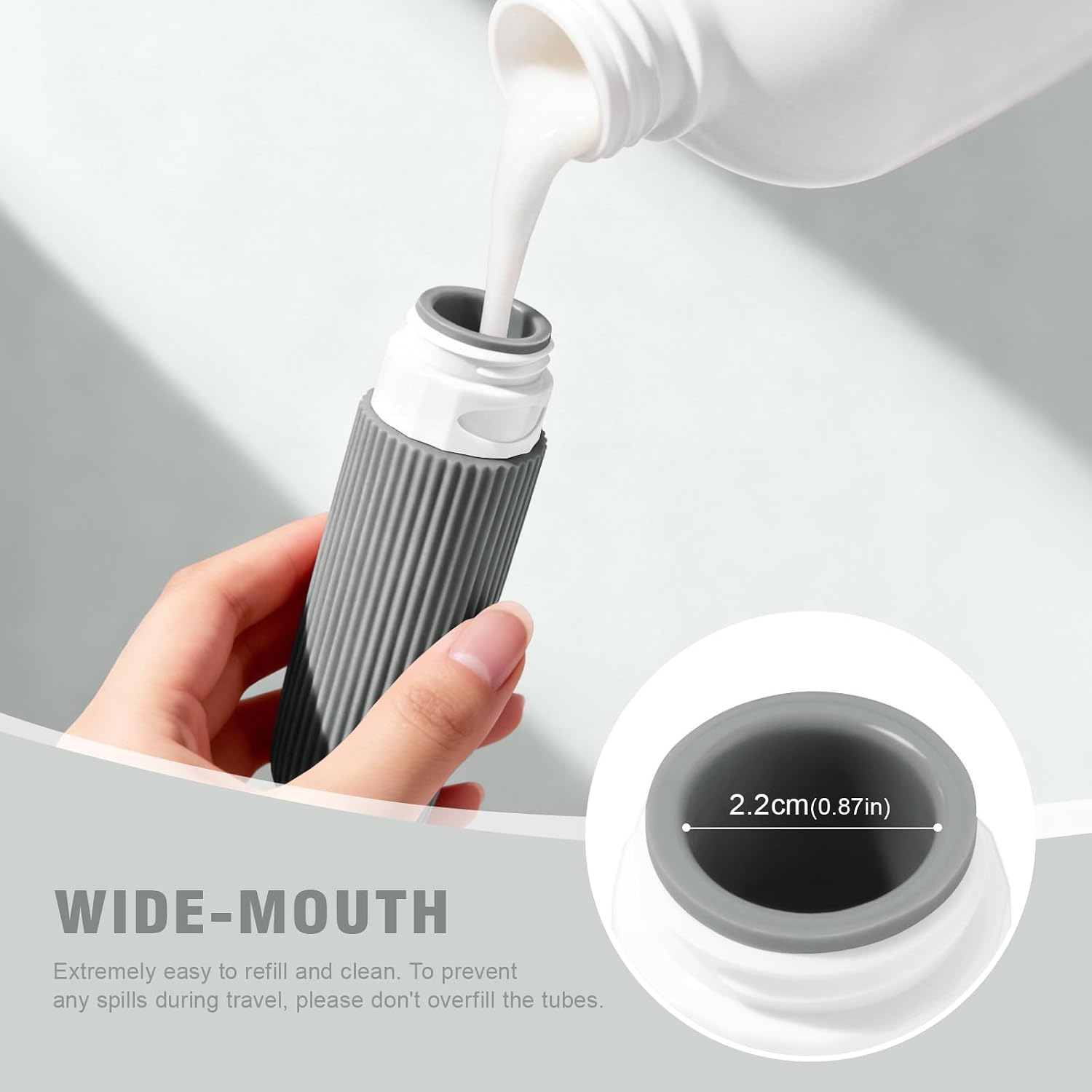 Thumbnail 2 de Maoweni 9-Pack Travel Bottles for Toiletries — Silicone, Leak-Proof, TSA Approved with Clear Waterproof Bag