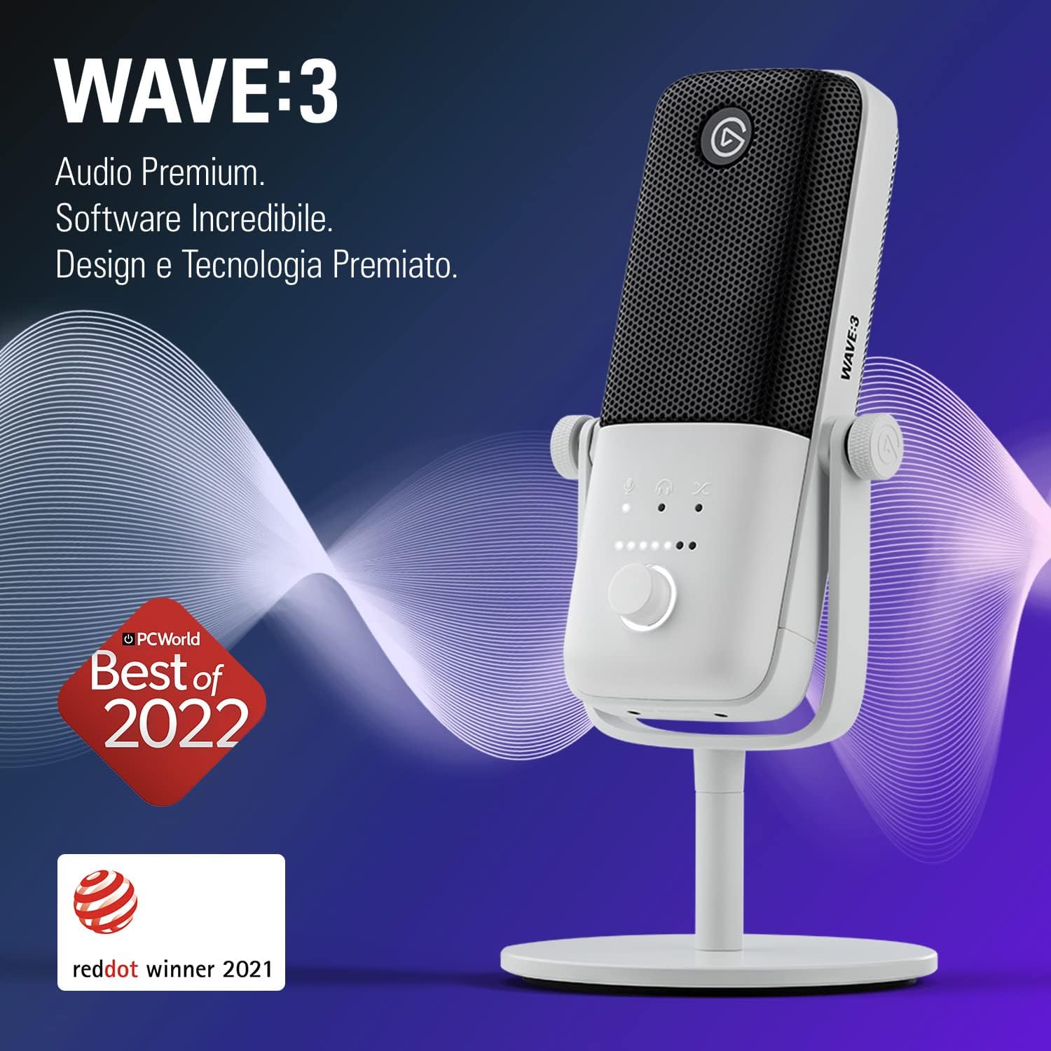 Thumbnail 1 de Elgato Wave:3 White microfono USB 24-bit