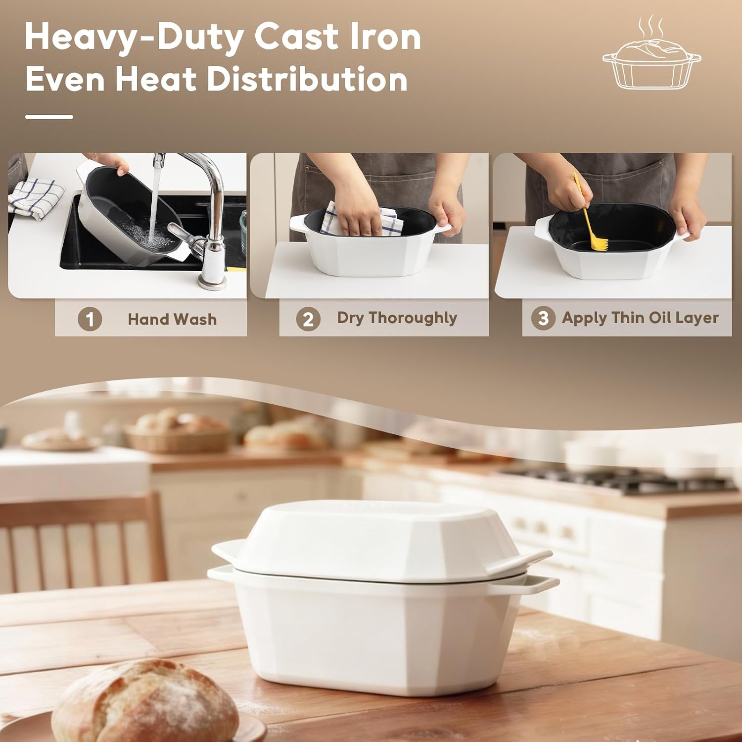 Thumbnail 3 de Enameled Cast Iron Dutch Oven, 3QT
