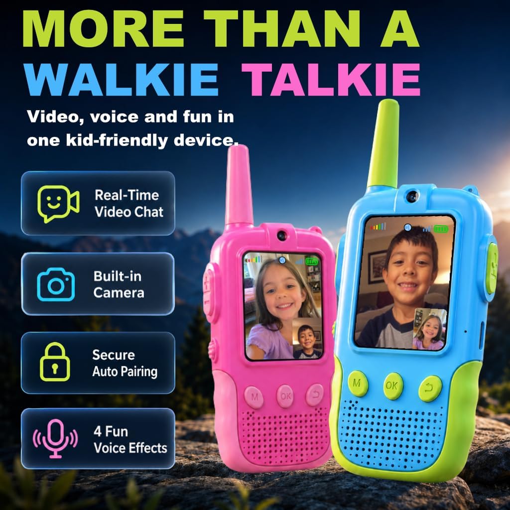Detalle 2 de KYTHOVI Video Walkie Talkies, 2-Pack Rechargeable with Screens, Blue