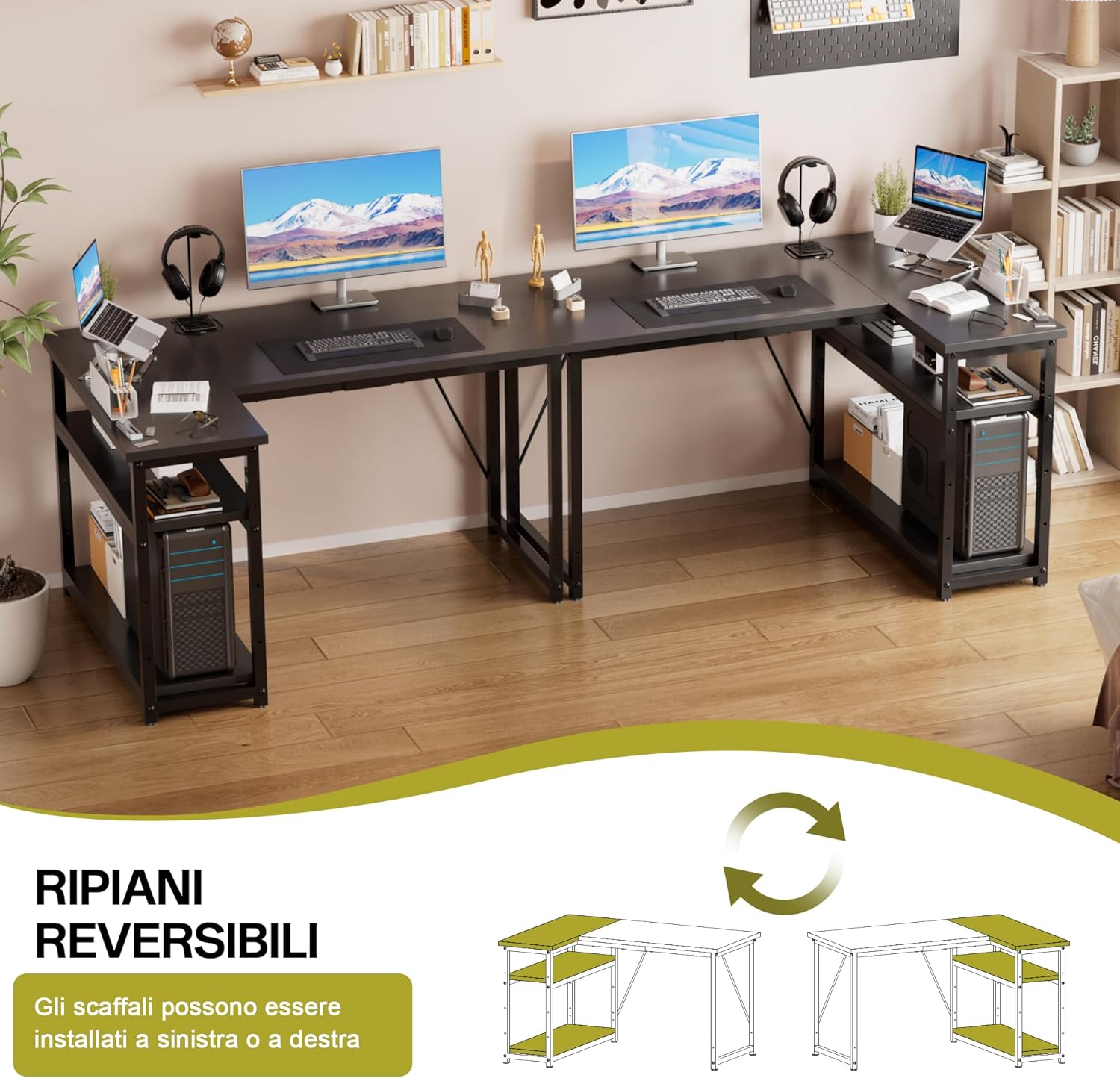 Thumbnail 3 de JUMMICO Scrivania Angolare L 120x80 cm 🪑