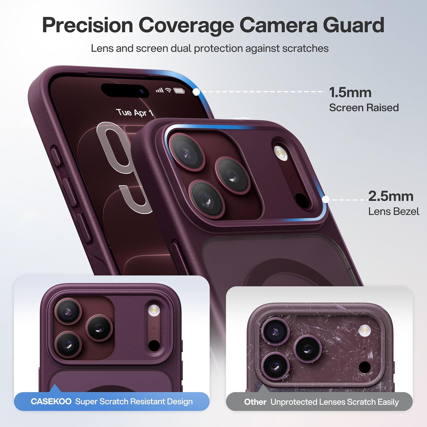 Detalle de CASEKOO iPhone 18 Pro Max case