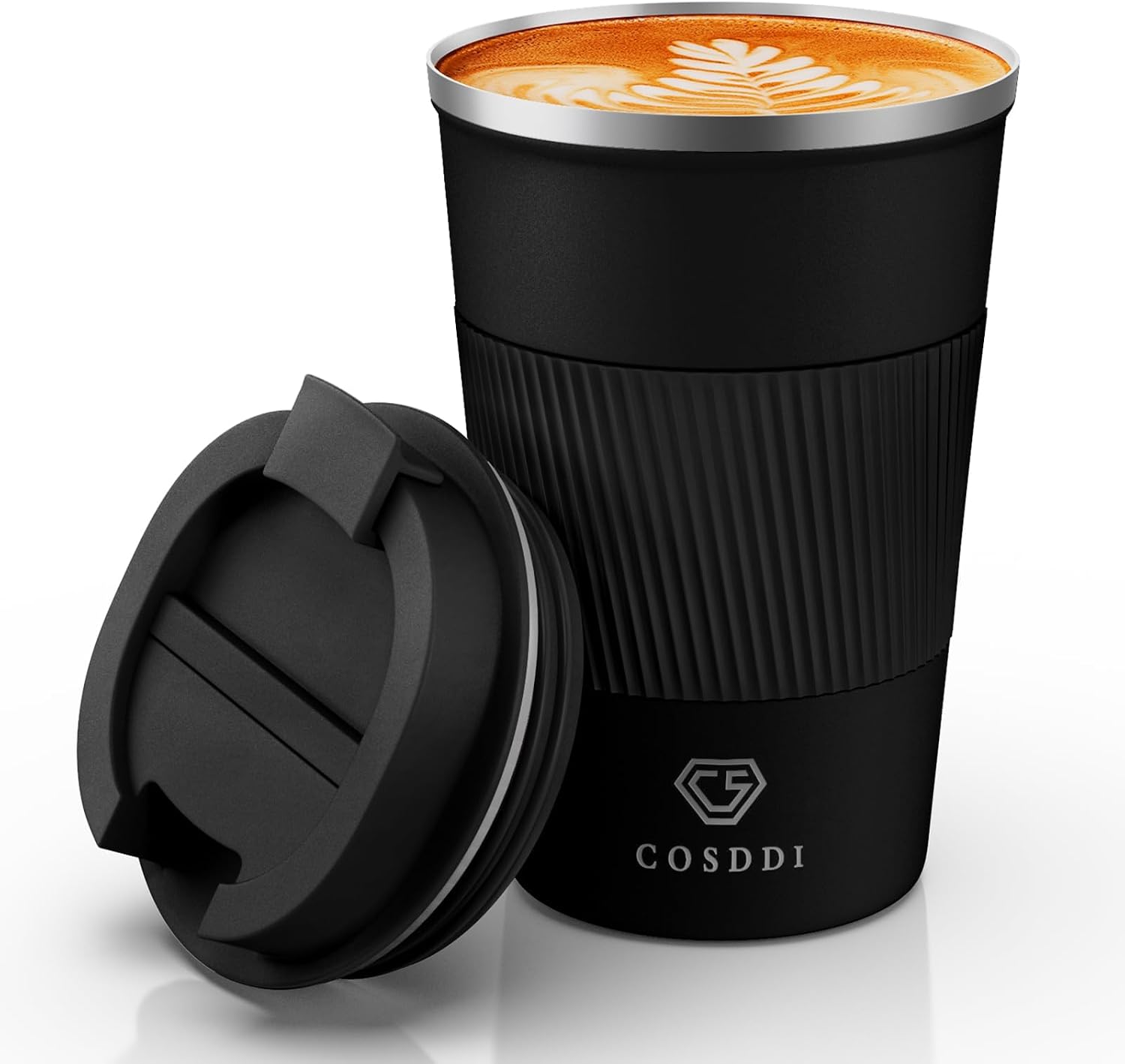 Detalle de CS COSDDI CS20210107 12 oz Stainless Steel Travel Coffee Mug with Double-Wall Insulation