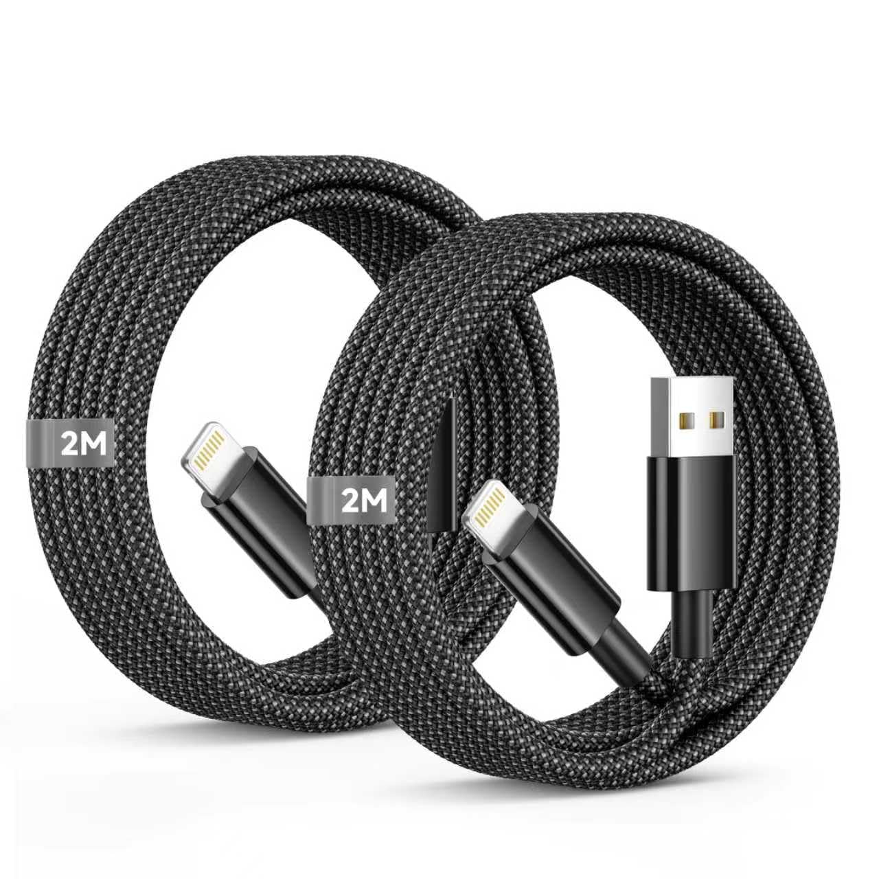 Cable iPhone 2M certifié MFi Lot de 2
