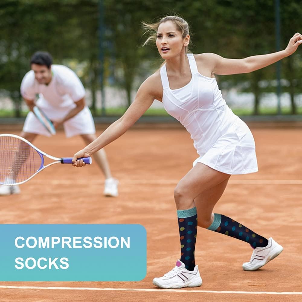 Detalle de Pnosnesy 15-20 mmHg Compression Socks (7 Pairs) for Men and Women