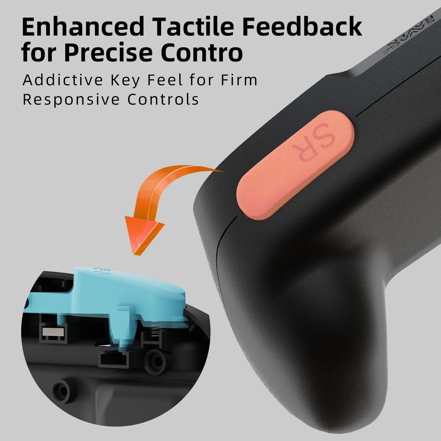 Detalle de SAVAGE RAVEN MiniGrip Hand Grip für Nintendo Switch 2 Joy-Con | Neon Blau & Rot