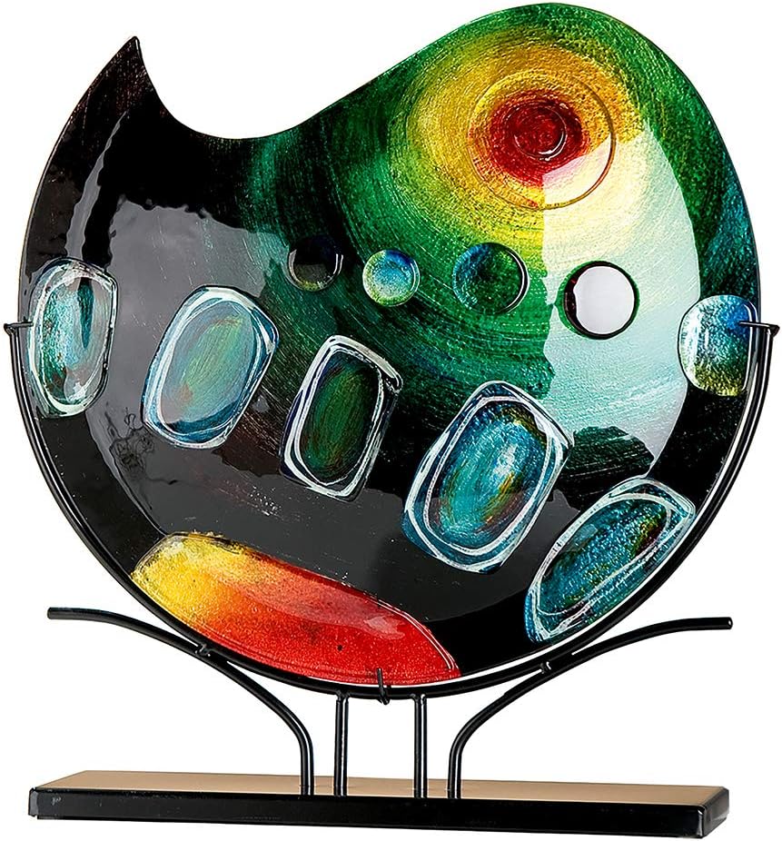 Detalle 1 de GILDE GLAS art – ręcznie malowany wazon szklany, wielokolorowy, 37 cm
