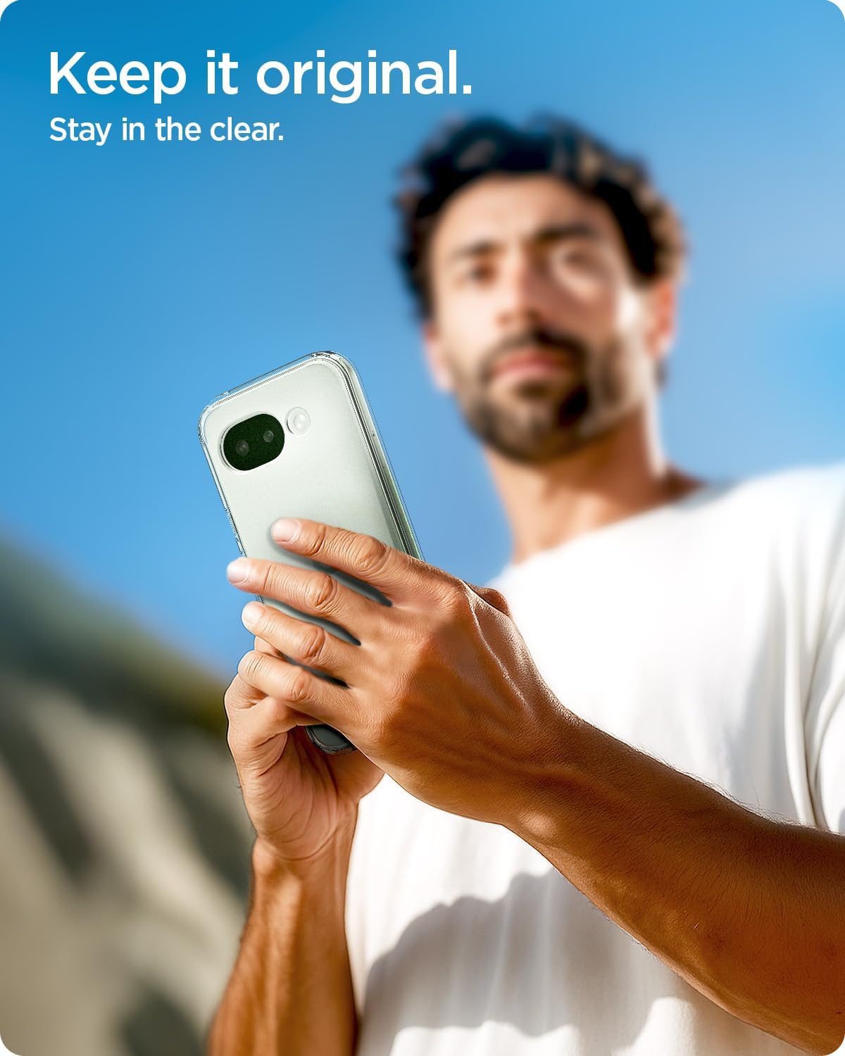 Detalle de Spigen Cover Ultra Hybrid per Google Pixel 10a (trasparente) con tecnologia Air Cushion