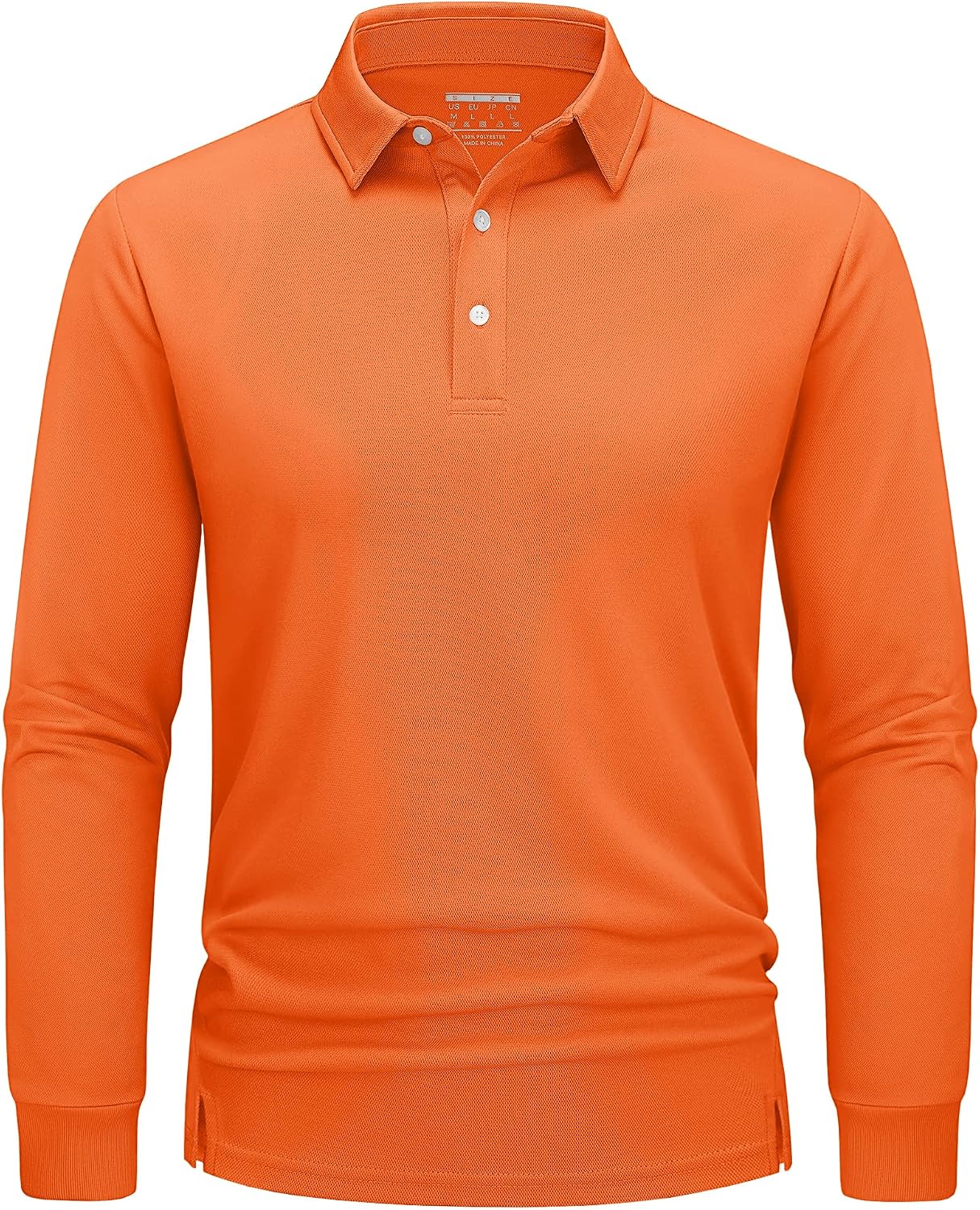 Detalle de TACVASEN Men's Long Sleeve Polo Shirt – Quick Dry, Breathable Golf/Work Top