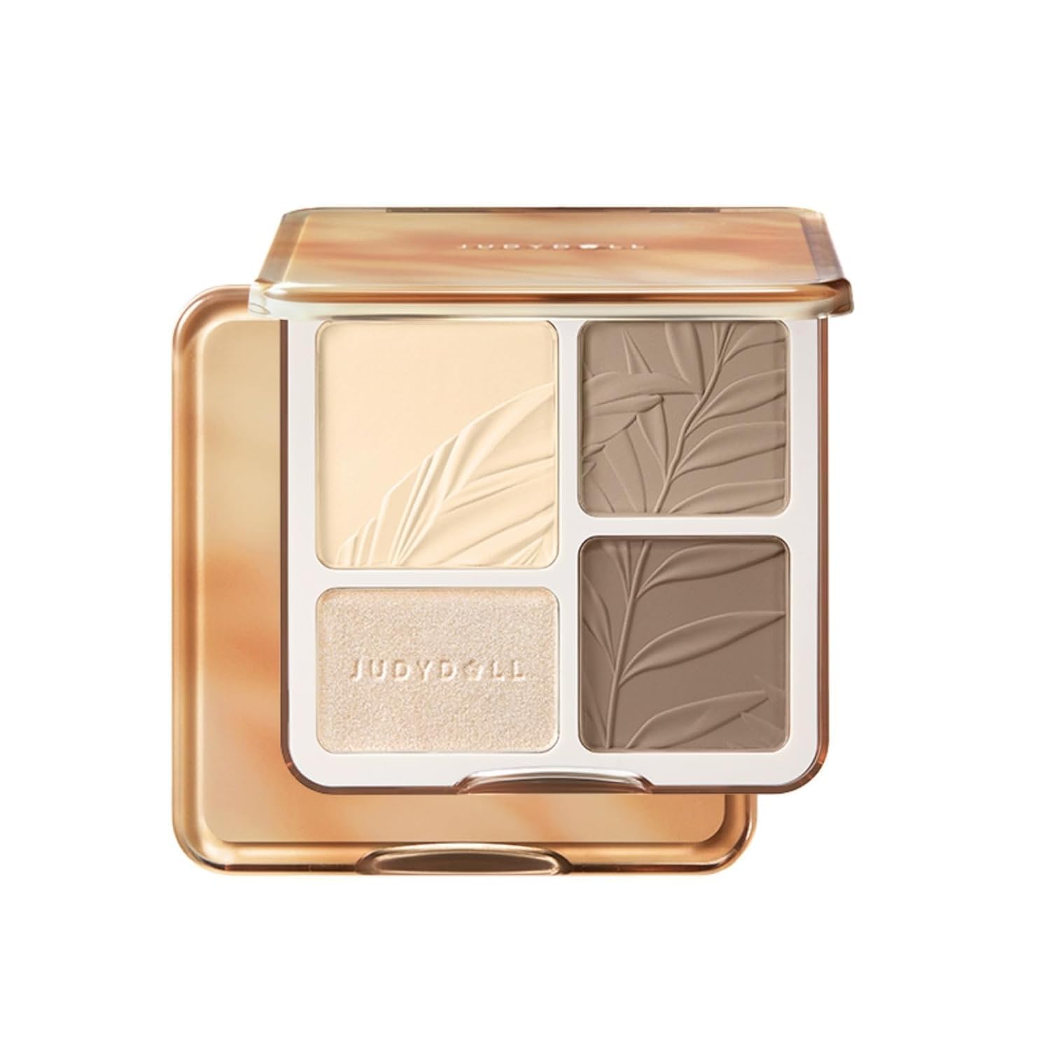 Detalle de JUDYDOLL Highlight & Contour Palette (Warm Skin Tone) — 4-color matte compact for beginners, blendable face makeup