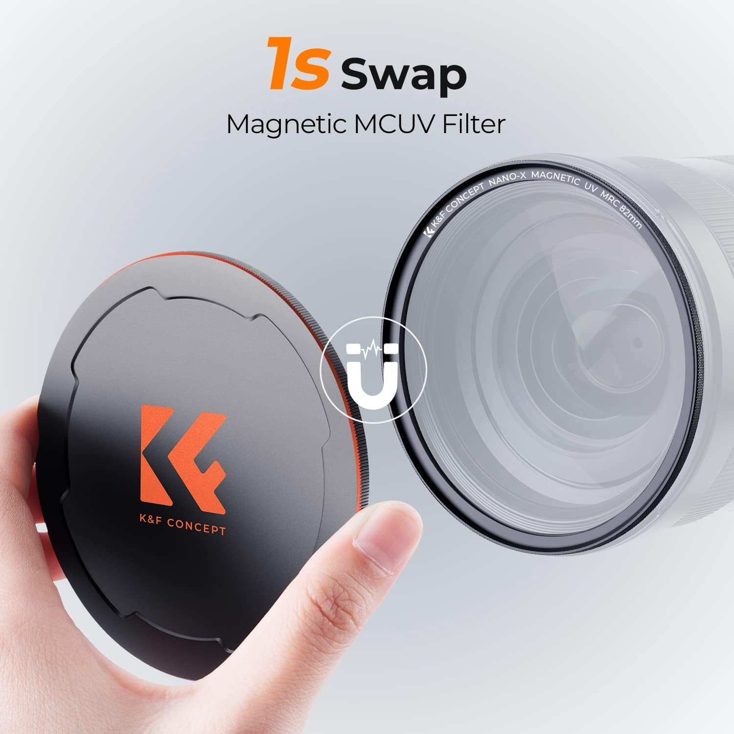 Thumbnail 1 de K&F CONCEPT 55MM Magnetischer MCUV Filter mit Objektivdeckel Schutzfilter Nano-Xcel