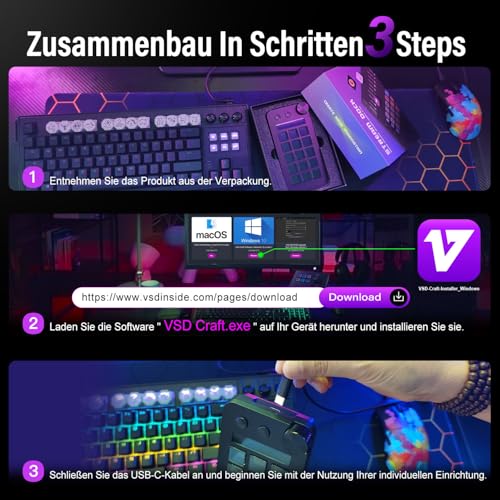 Detalle de Basicolor N1 Stream Controller Deck 3-in-1: 15 tasti LCD, Numpad e Calcolatrice per streaming e produttività