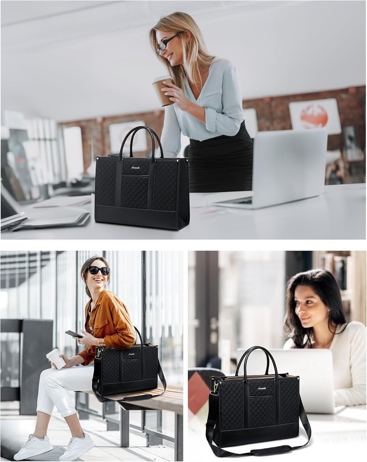 Thumbnail 1 de LOVEVOOK Borsa università donna grande porta PC impermeabile con tracolla regolabile