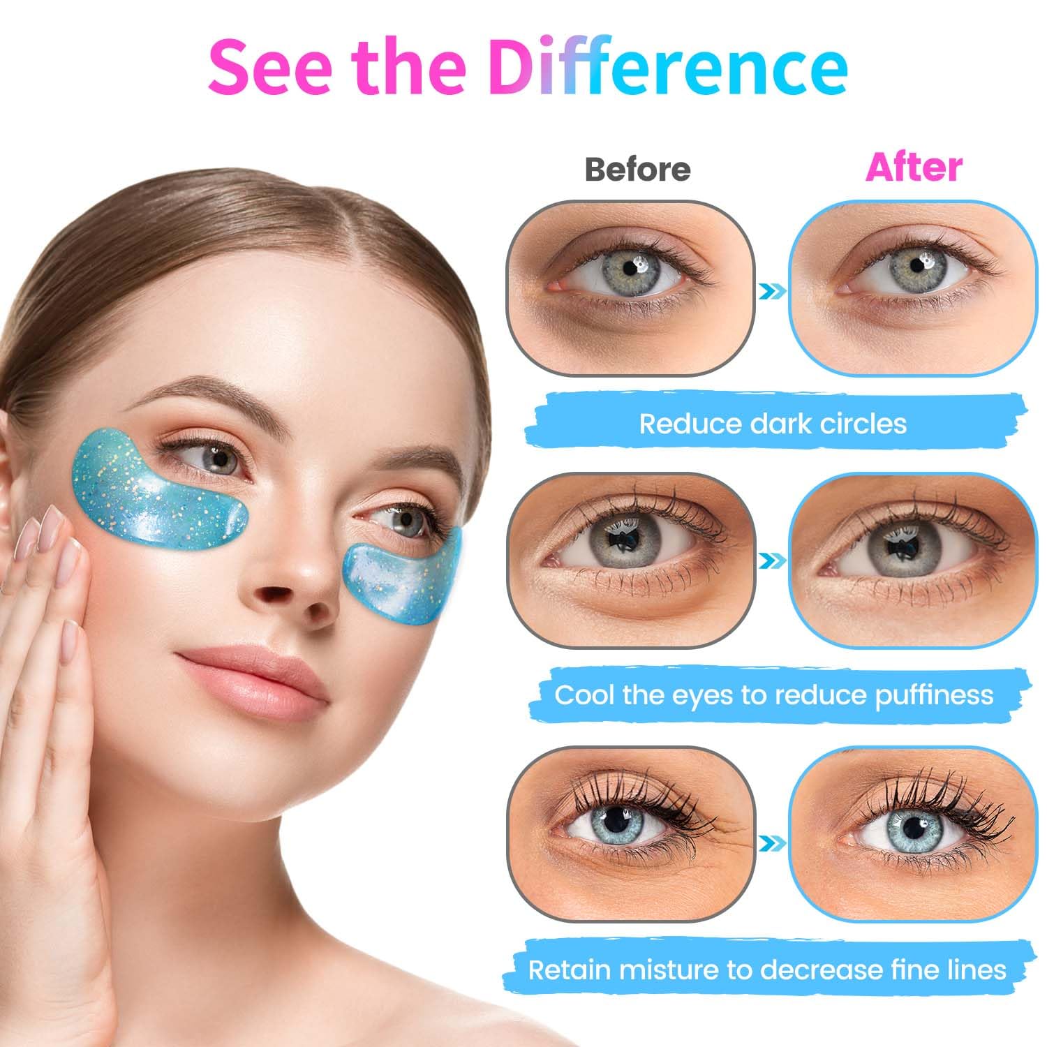 Thumbnail 1 de Onespring Under Eye Patches (24 Pairs): Refreshing Eye Masks for Wrinkles, Puffiness & Dark Circles
