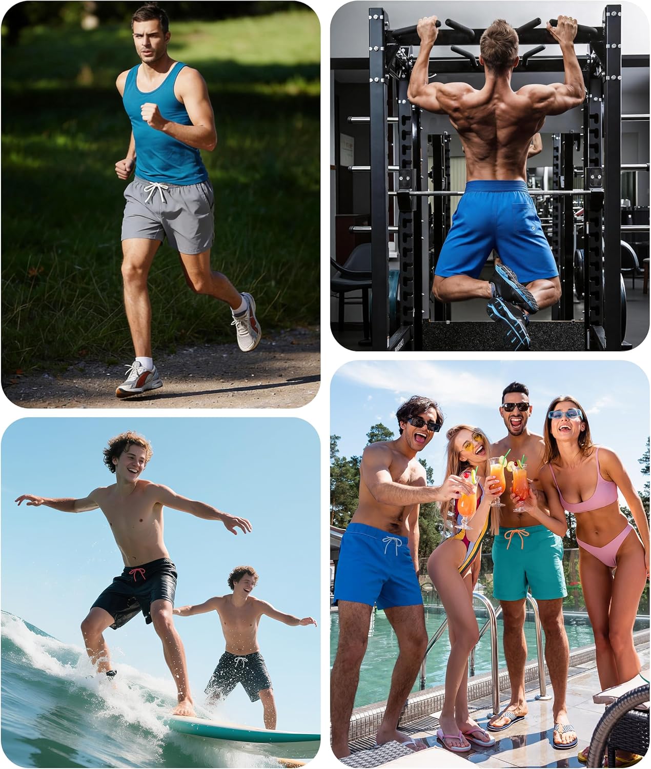 Detalle 2 de Zoofly Badehosen Herren – Schnelltrocknende Badeshorts mit Innenfutter, UPF50+ und praktischen Taschen