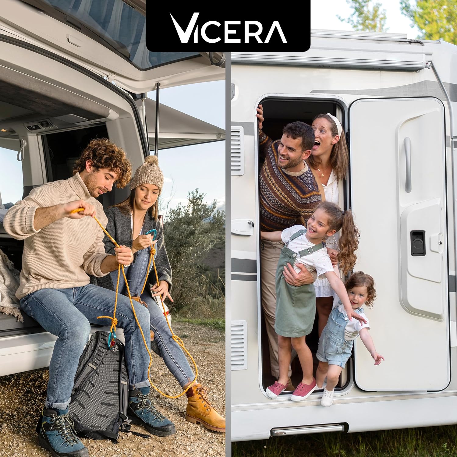 Thumbnail 4 de Vicera Filet de rangement pour bagages (set de 2) noir – organisateur pour camping-cars, vans et bateaux