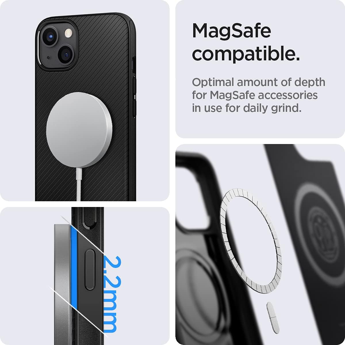 Detalle de Spigen Mag Armor Magfit coque pour iPhone 13 mini compatible MagSafe – Noir mat