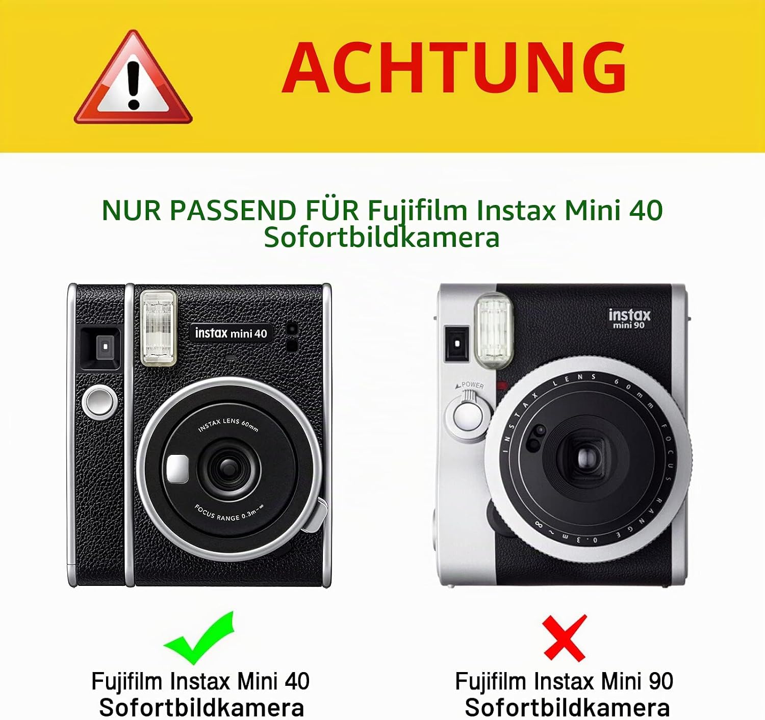 Detalle 2 de Fintie Tasche für Fujifilm Instax Mini 40 – Premium Kunstleder Schutzhülle mit abnehmbarem Riemen
