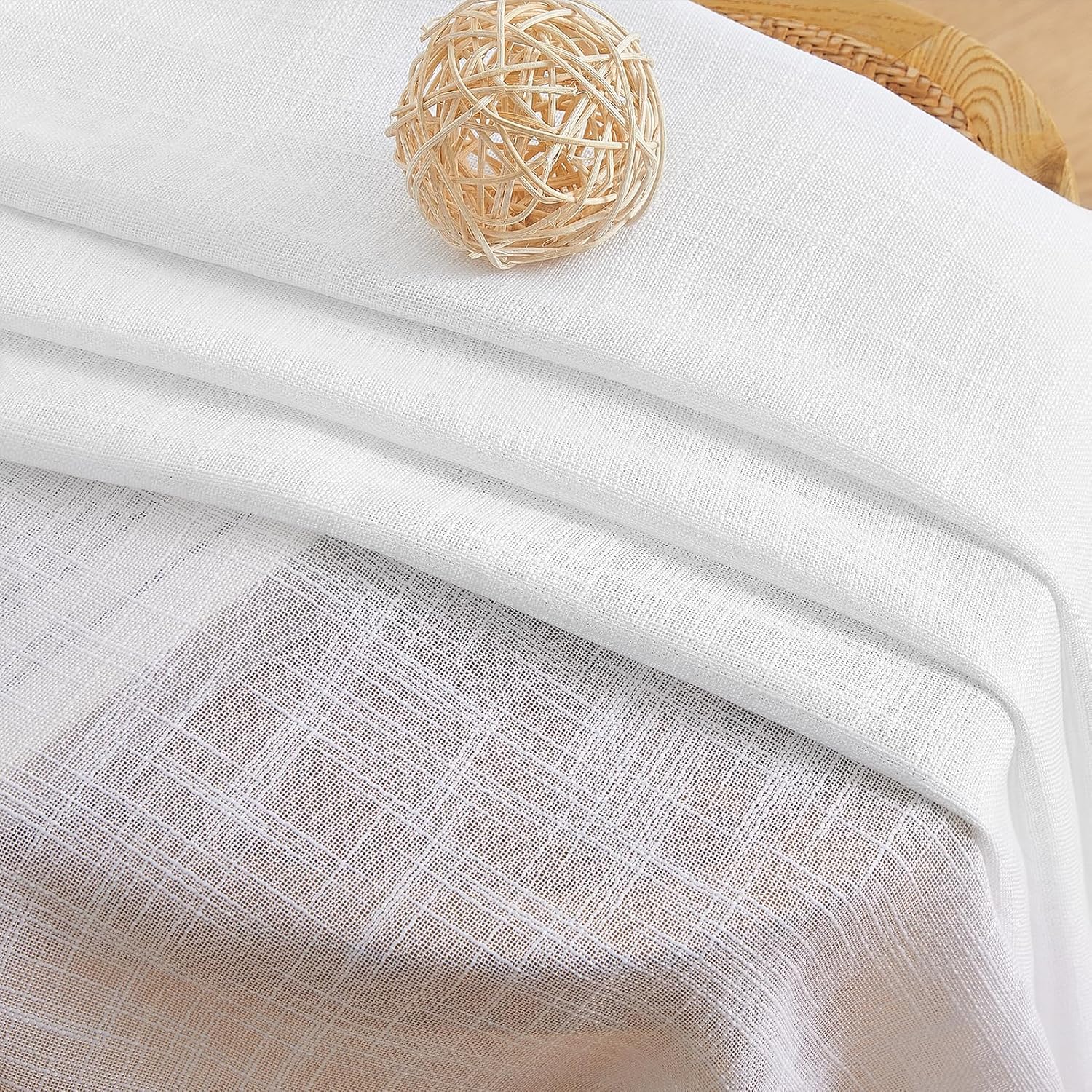 Thumbnail 3 de MRTREES Cortinas Blancas Translucidas Efecto Lino 2 Piezas 🏡