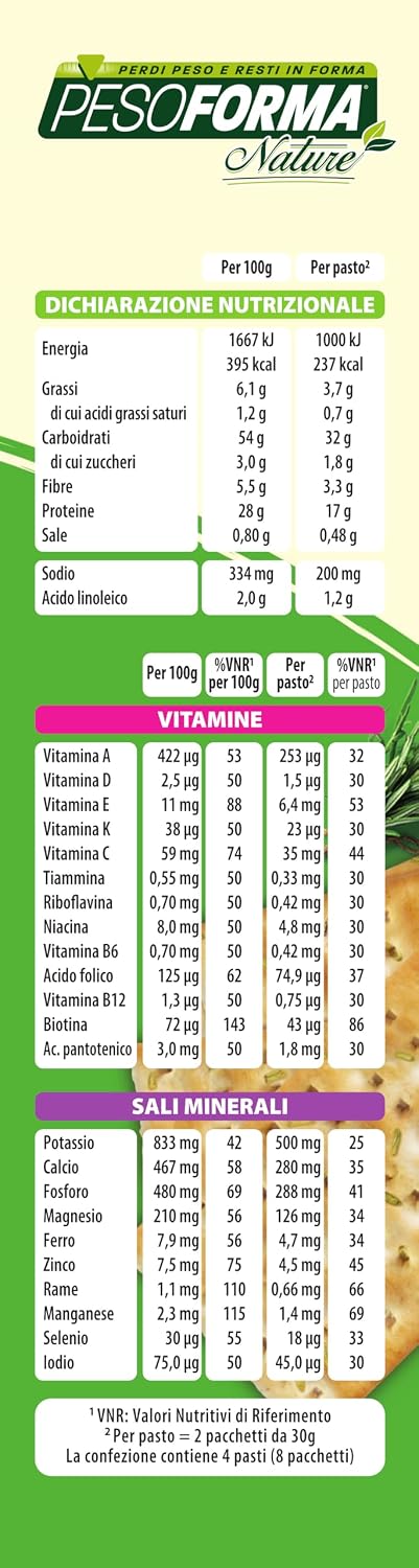 Detalle 2 de Pesoforma Nature Pasto Mediterraneo Neutro, 240 g – Pasto sostitutivo vegetariano legato a una dieta controllata