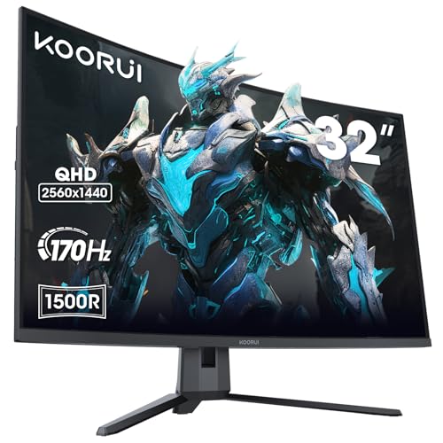 Detalle de KOORUI Monitor Gaming Curvo 31,5" QHD 170 Hz