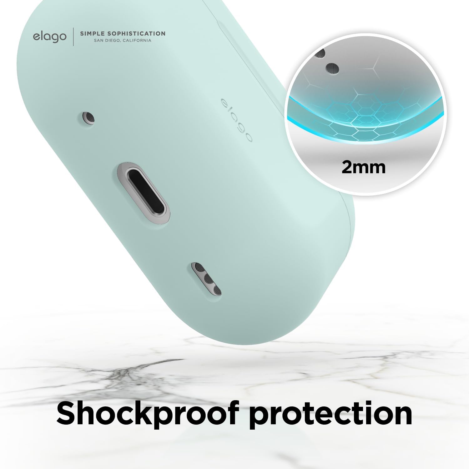 Thumbnail 4 de elago Coque en silicone pour AirPods Pro 2e génération avec LED avant visible et charge sans fil (vert menthe)