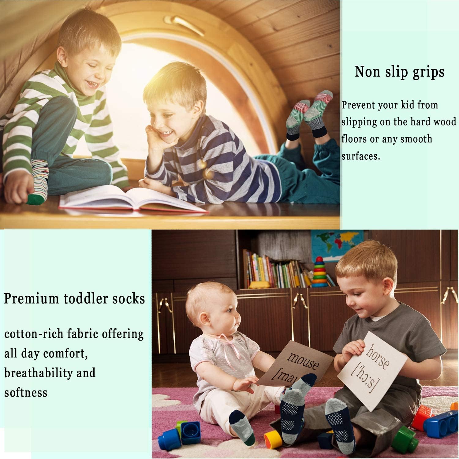Thumbnail 4 de ELUTONG Stoppersocken Kinder 12 Paar
