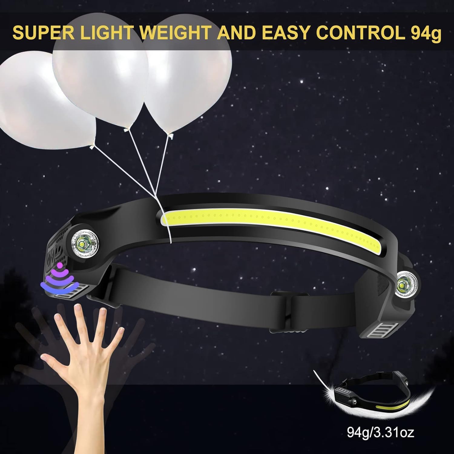 Thumbnail 5 de JIASESCS Head Torch Rechargeable 3-Pack: Ultra-Bright USB-C Headlamps for Outdoors