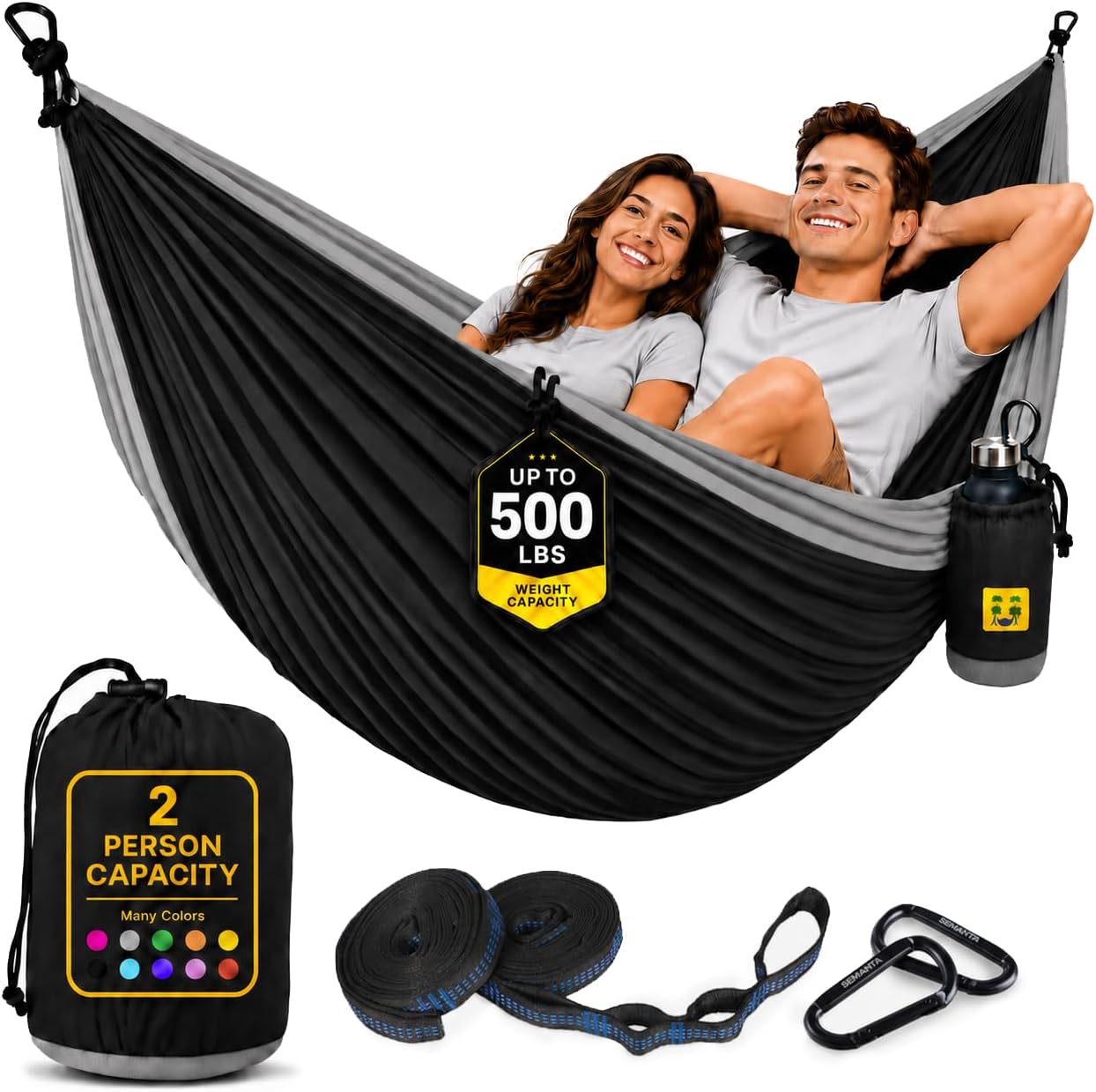 Detalle de SEWANTA Vineen Nylon Camping Hammock, 500 lb Capacity, Tree Straps