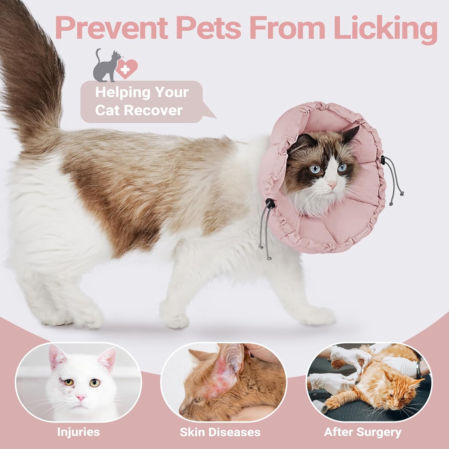 Thumbnail 6 de Supet Soft Cat Cone Collar: Adjustable, Waterproof Recovery Solution for Cats