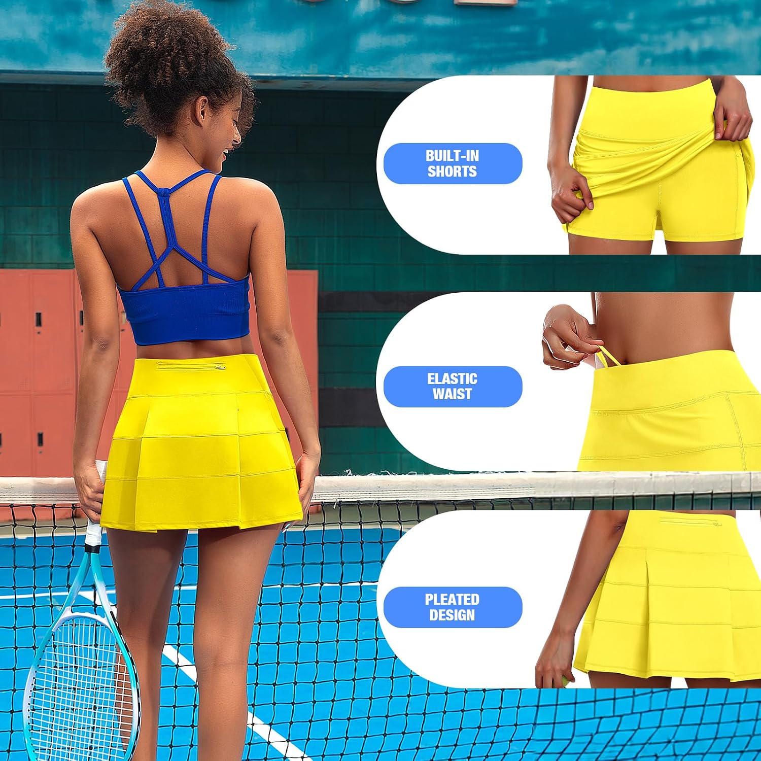 Detalle de JoyGirl Pleated Tennis Skirt 2-in-1
