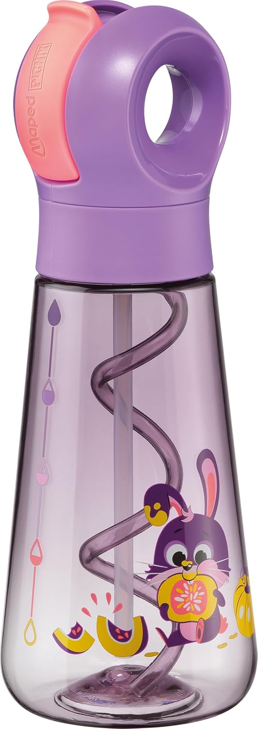 Detalle de Maped Picnik Ecozen gourde 500 ml Lapin Violet Fluo à paille intégrée