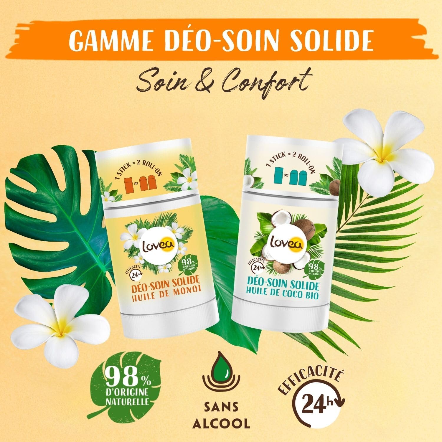 Thumbnail 6 de Lovea Déo-Soin Solide à l’huile de Monoï – 50 g, 98% d’origine naturelle, sans alcool, vegan, fabriqué en France