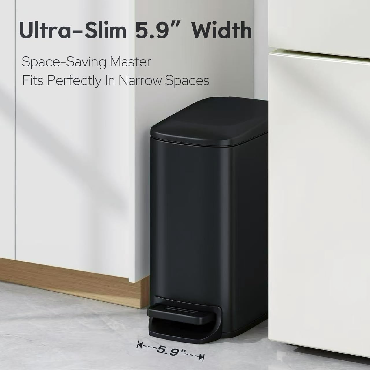 Detalle 2 de TIPGO Slim Bathroom Trash Can 6 L 🗑