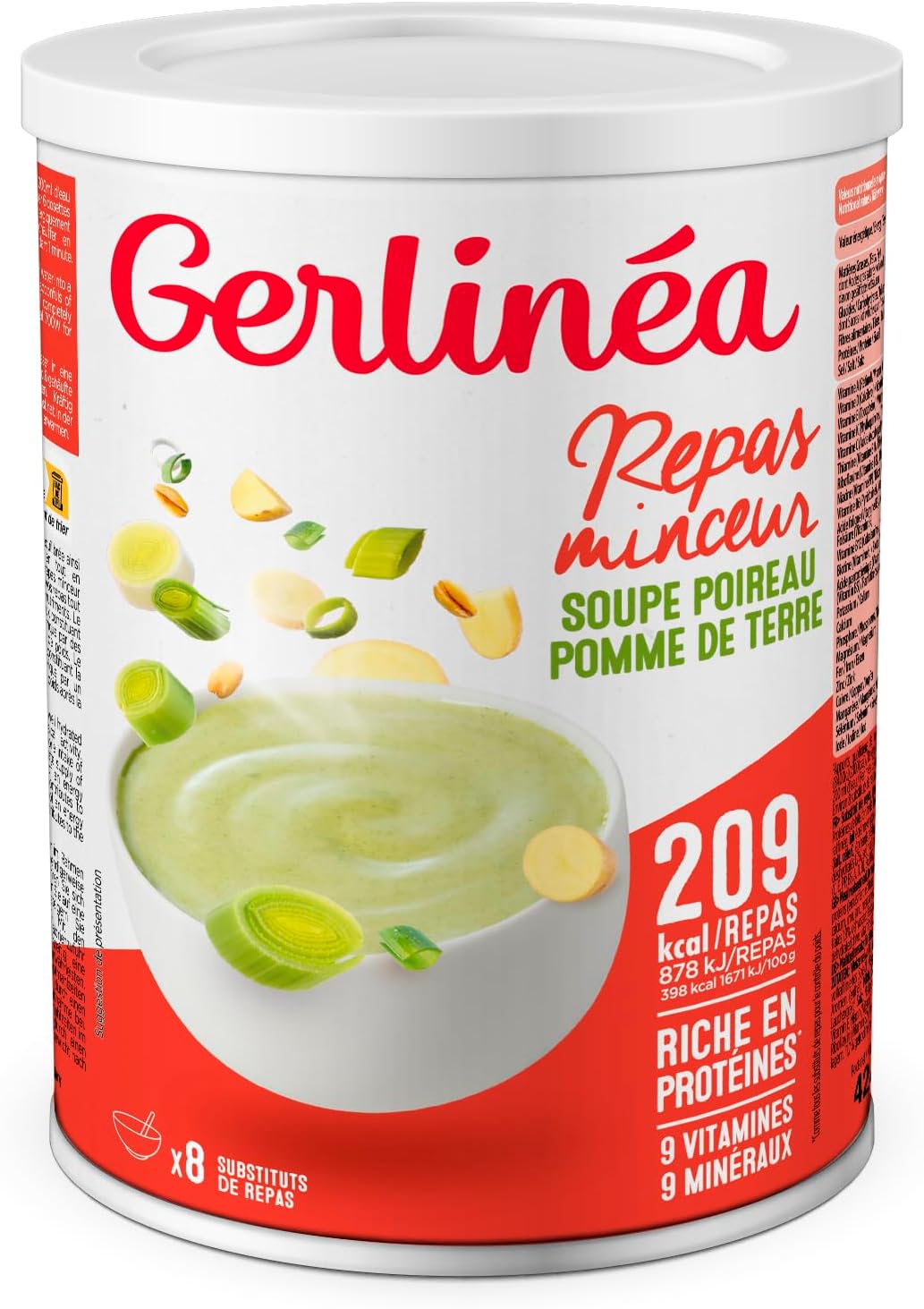 Thumbnail 6 de GERLINÉA Soupe Lentilles Corail Curry – Substitut de Repas Minceur, 8 Repas, 424 g
