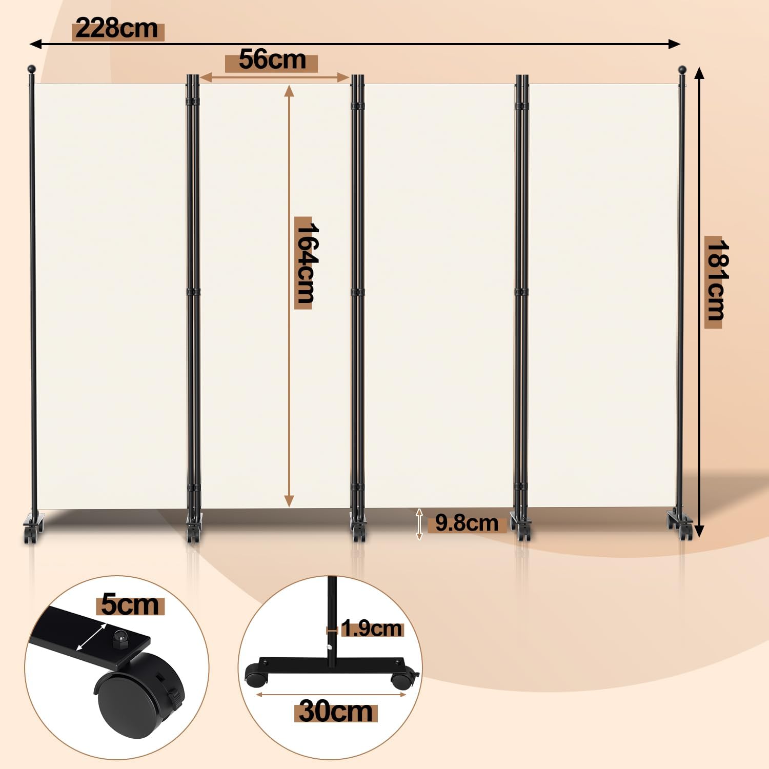 Thumbnail 2 de Fiqops Biombo exterior 228 cm beige
