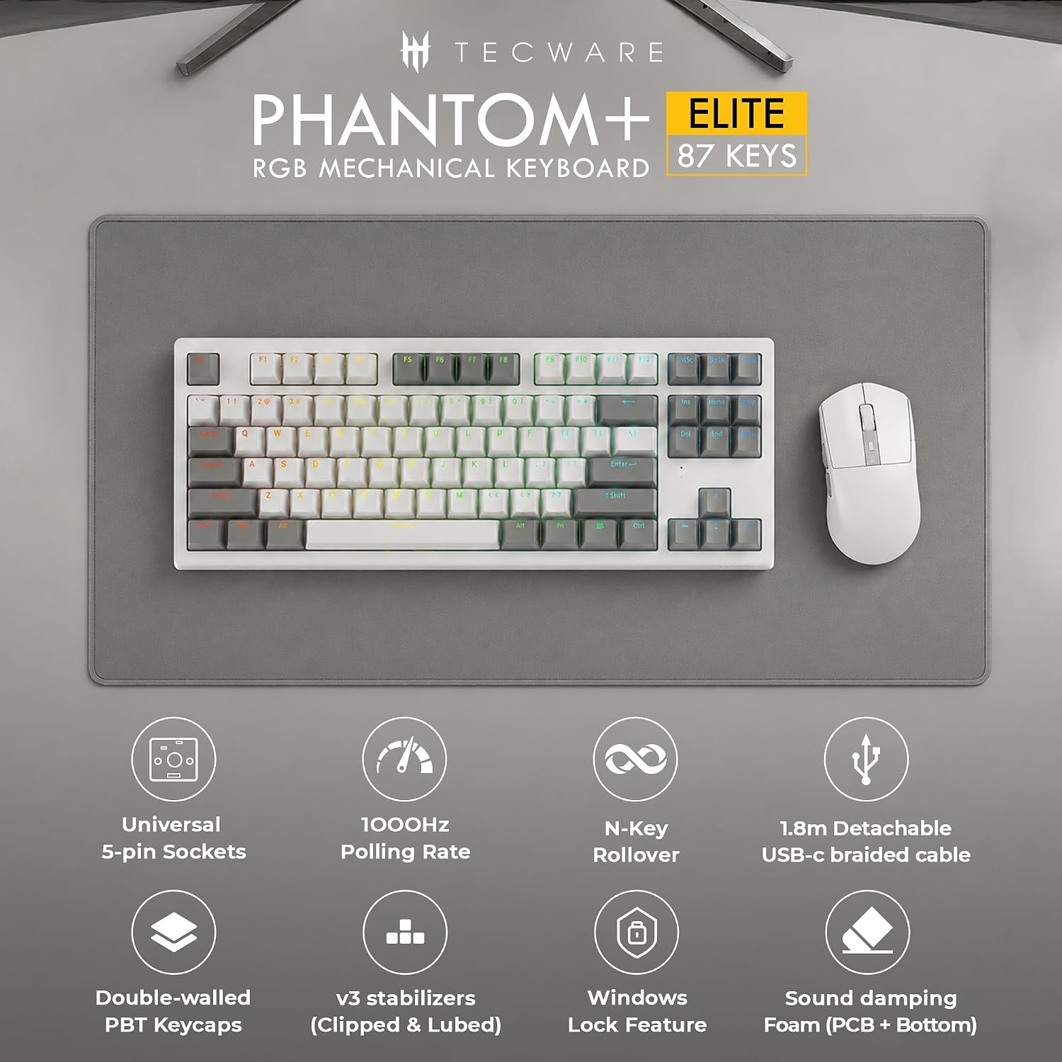 Detalle de TECWARE 87-Key Mechanical Keyboard