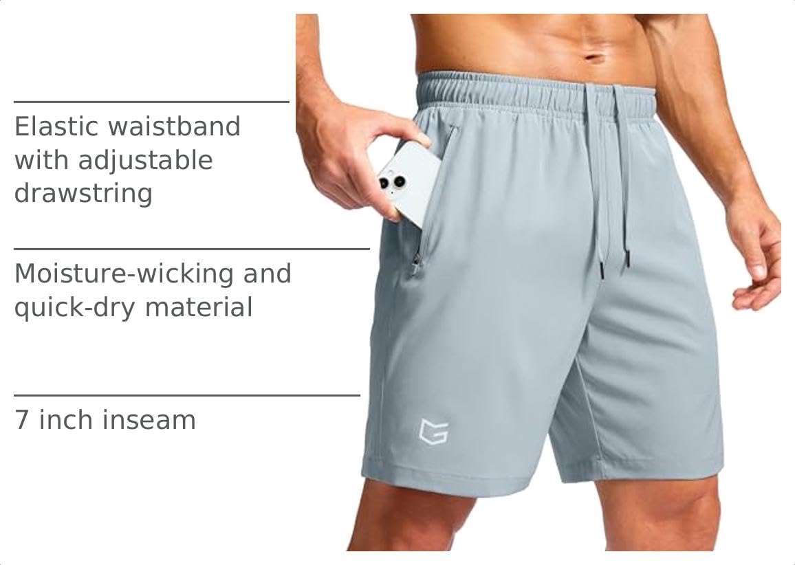Detalle 2 de G Gradual Men's Athletic Running Shorts with Zipper Pockets, UPF 50+