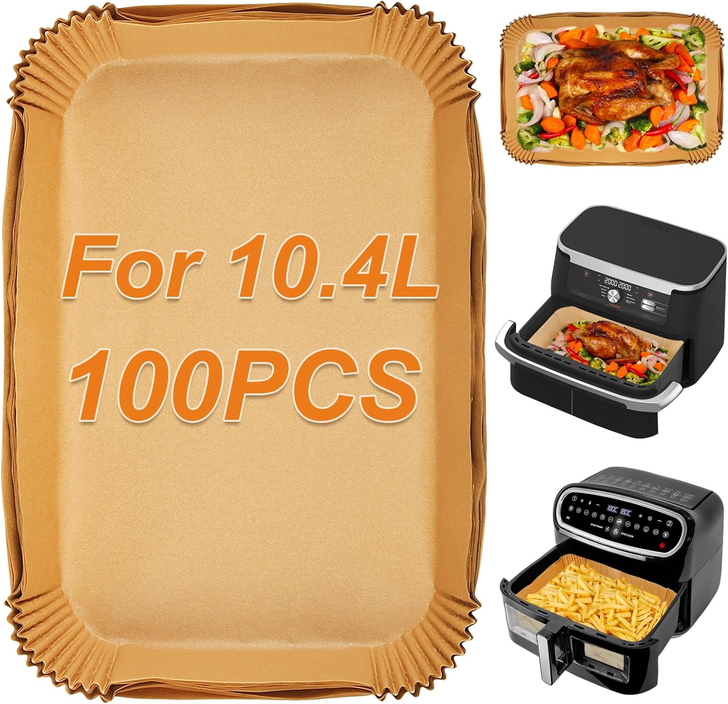 Thumbnail 6 de BYKITCHEN Air Fryer Liners 50pcs 14x20cm
