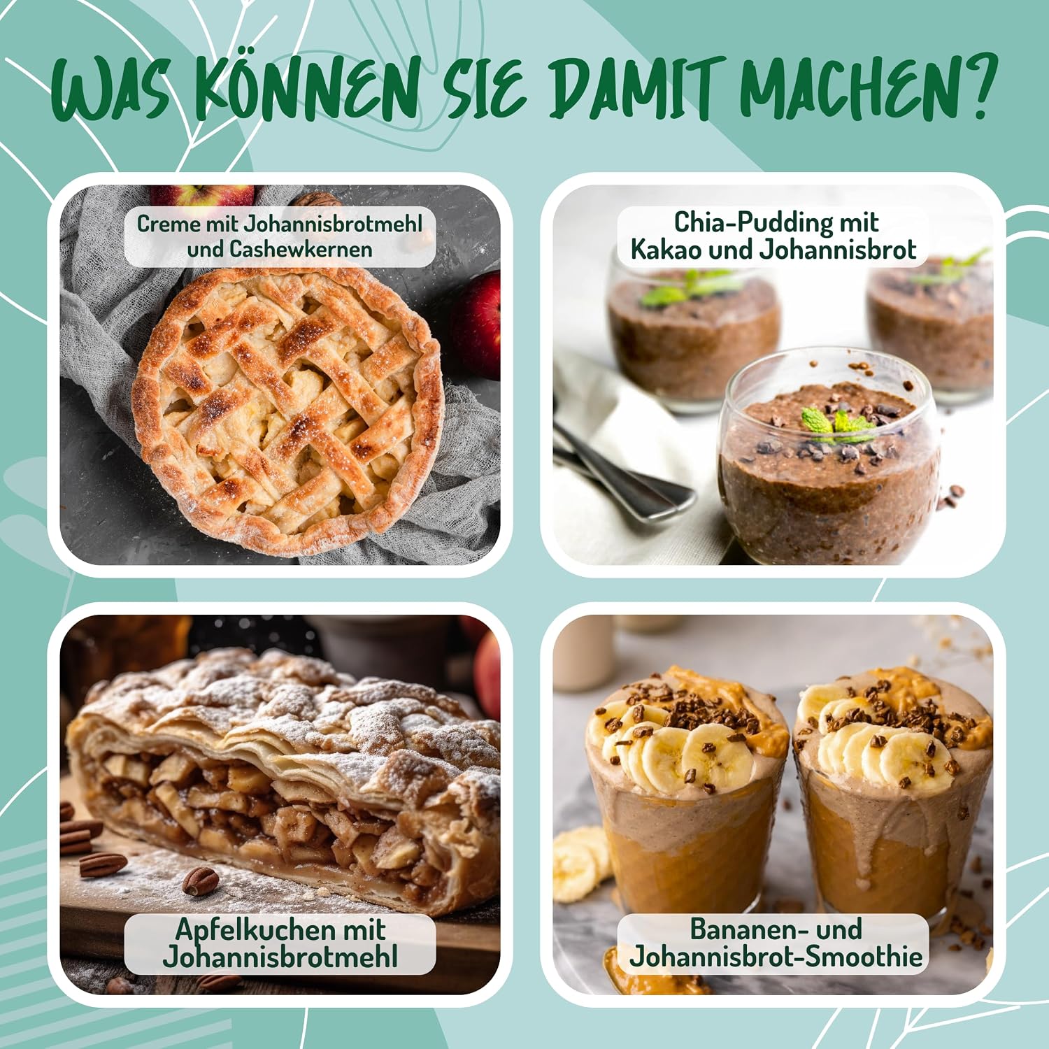 Detalle 2 de Carobpulver Bio – 500g: Natürlich süß, ballaststoffreich und vielseitig einsetzbar