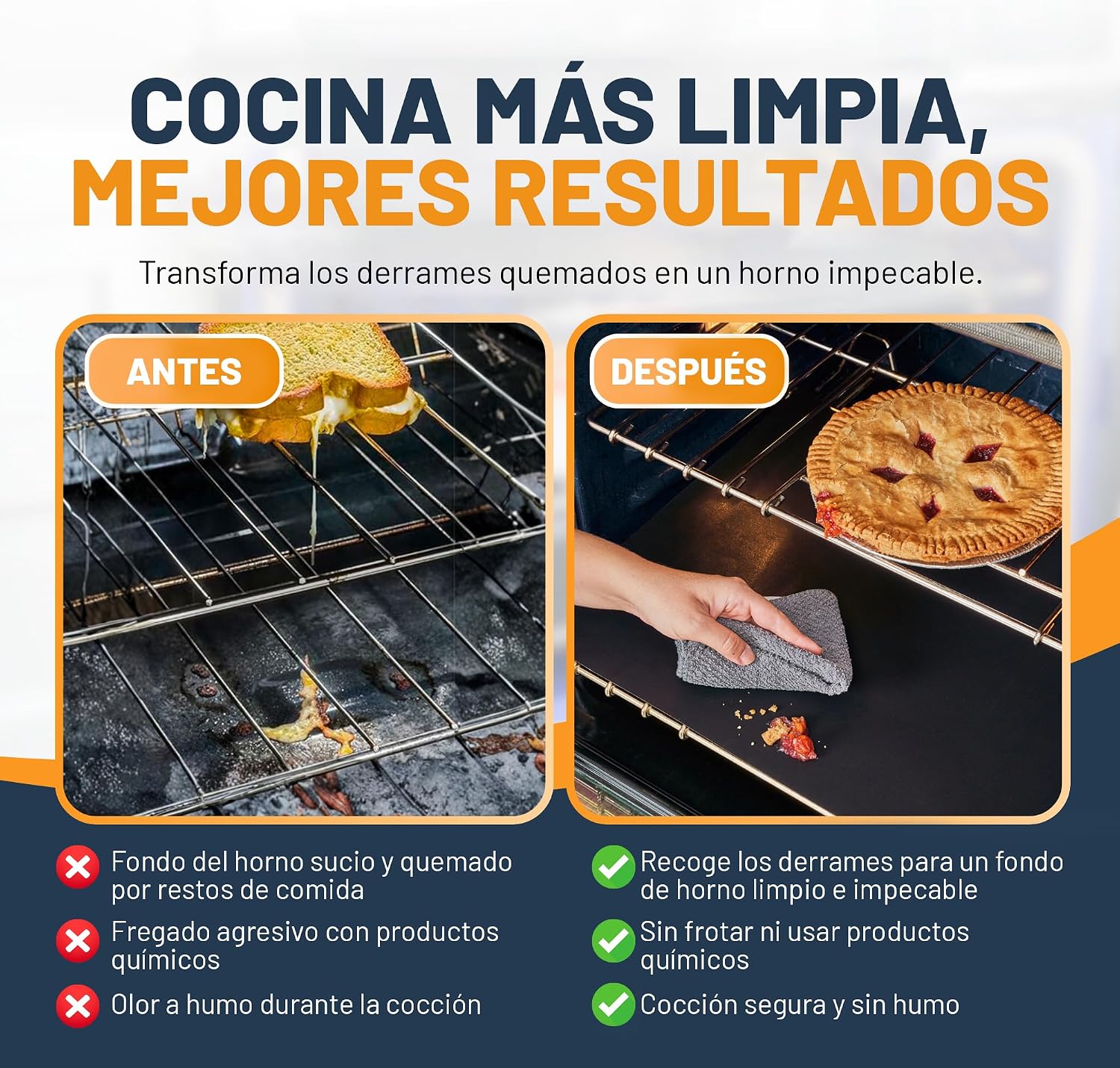 Thumbnail 3 de Linda's Essentials Protector Horno Interior (2 Unidades): Alfombrilla Reutilizable 32x50 cm
