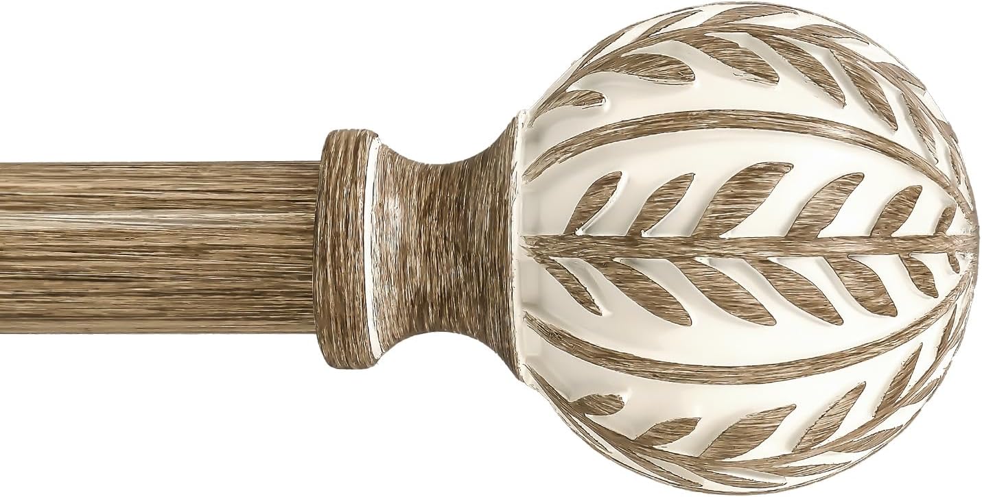 QDWIS Boho Wood Curtain Rods 48-84 in 🪟