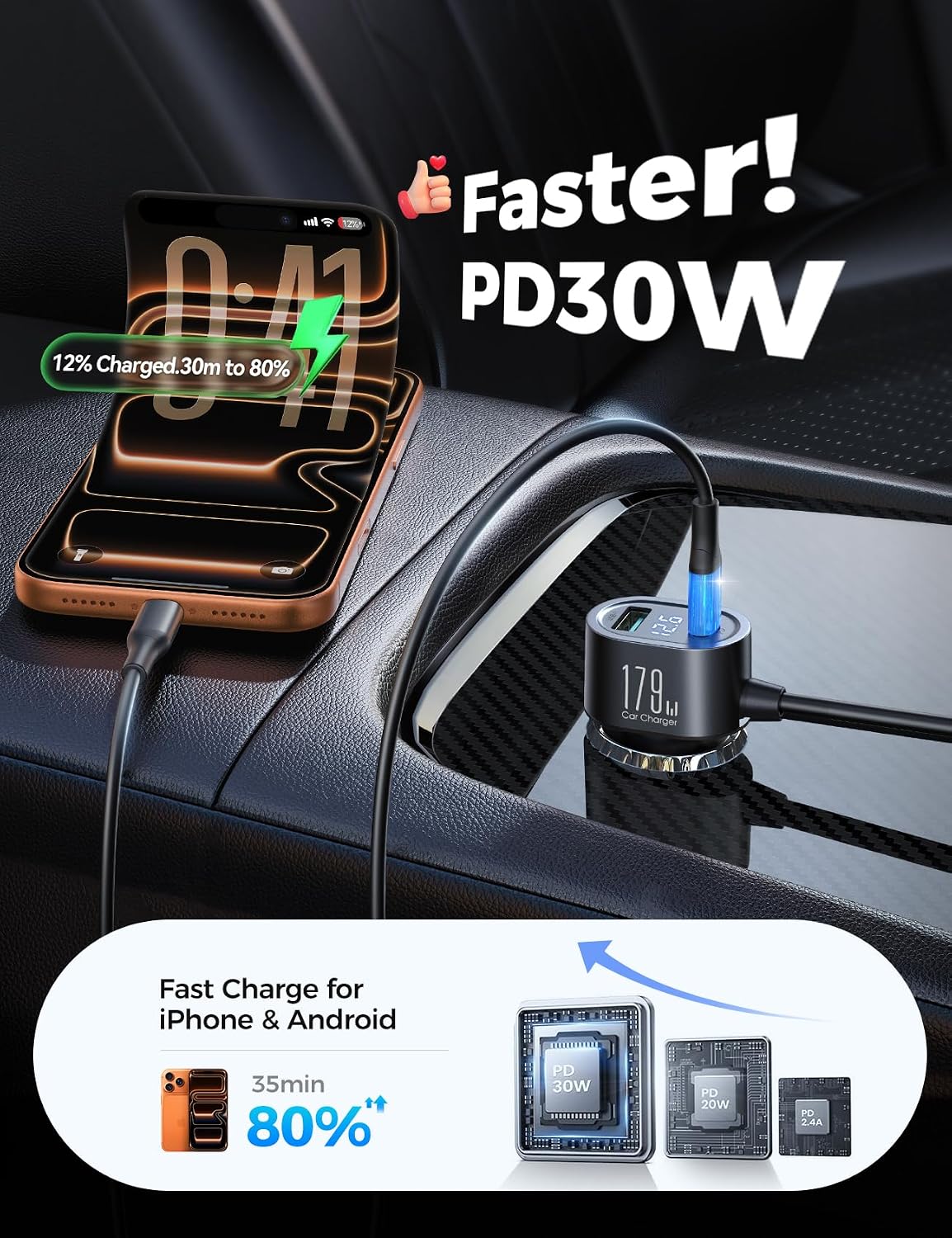 Thumbnail 3 de JOYROOM 179W Car Charger Adapter