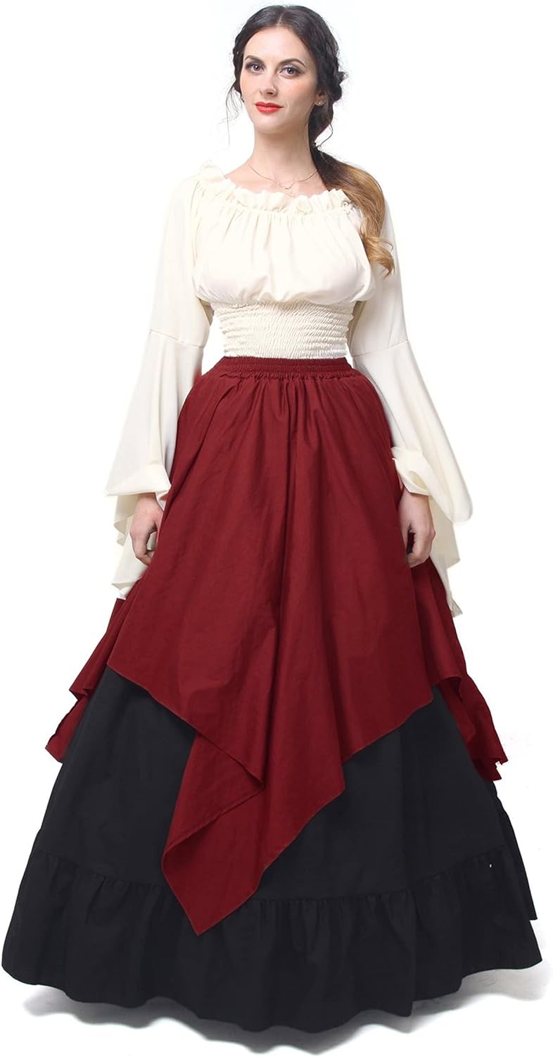 Detalle de Fiamll Renaissance Kleid Damen Maxikleid S